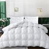1 PC Only Bedding Comforter, 100% Soft Egyptian Cotton All Season Down Alternative Stylish Look Super King -White Pinch Pleated Buffy Quilted 500 GSM Fill Power Winter Warmth Single Quilt view 1