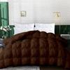 1 PC Only Bedding Comforter, 100% Soft Egyptian Cotton All Season Down Alternative Stylish Look Eastern King -Chocolate Pinch Pleated Buffy Quilted 500 GSM Fill Power Winter Warmth Single Quilt view 1