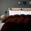 1 PC Only Bedding Comforter, 100% Soft Egyptian Cotton All Season Down Alternative Stylish Look Super King -Chocolate Pinch Pleated Buffy Quilted 500 GSM Fill Power Winter Warmth Single Quilt view 3