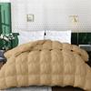 1 PC Only Bedding Comforter, 100% Soft Egyptian Cotton All Season Down Alternative Stylish Look Super King -Taupe Pinch Pleated Buffy Quilted 500 GSM Fill Power Winter Warmth Single Quilt view 1