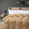 1 PC Only Bedding Comforter, 100% Soft Egyptian Cotton All Season Down Alternative Stylish Look Super King -Taupe Pinch Pleated Buffy Quilted 500 GSM Fill Power Winter Warmth Single Quilt view 3