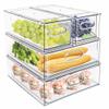 MineSign 4 pack Stackable Refrigerator Organizer Bins Pull-Out Drawers for Fruit and Veggies Storage Organizer for Fridge Clear Drawer Containers with Handle Divided Organization for Produce Saver view 1