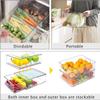 MineSign 4 pack Stackable Refrigerator Organizer Bins Pull-Out Drawers for Fruit and Veggies Storage Organizer for Fridge Clear Drawer Containers with Handle Divided Organization for Produce Saver view 4