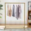 Fetcoi Clothes Rack with Wheels, Sturdy Steel Frame, Gold Garment Rack Clothing Racks for Hanging Clothes view 3