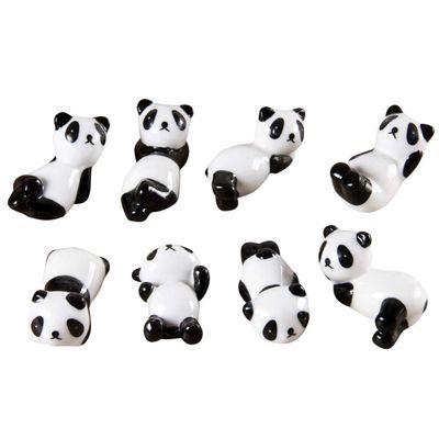 ASDUU Ceramic Chopstick Holder, Ceramic Chopstick Rest Cute Chopstick Rest Panda Chopsticks Rest Ceramic Spoon Holder for Serving 8pcs Decor Gift