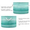 Bolaz Large Storage Basket Teal Turquoise Green Wood Toy Storage Box Organizer Bins with Handles Laundry Hamper Basket for Home Decor view 3