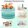 Bolaz Large Storage Basket Teal Turquoise Green Wood Toy Storage Box Organizer Bins with Handles Laundry Hamper Basket for Home Decor view 4