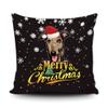 Merry Christmas Greyhound Peeking Dog with Santa Hat Pillow Case Christmas Tree Snowflake Black Throw Pillow Cover for Holiday Decoration 18x18 Inch view 1