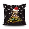 Merry Christmas Golden Retriever Peeking Dog with Santa Hat Pillow Case Christmas Tree Snowflake Black Throw Pillow Cover for Holiday Decoration 18x18 Inch view 1