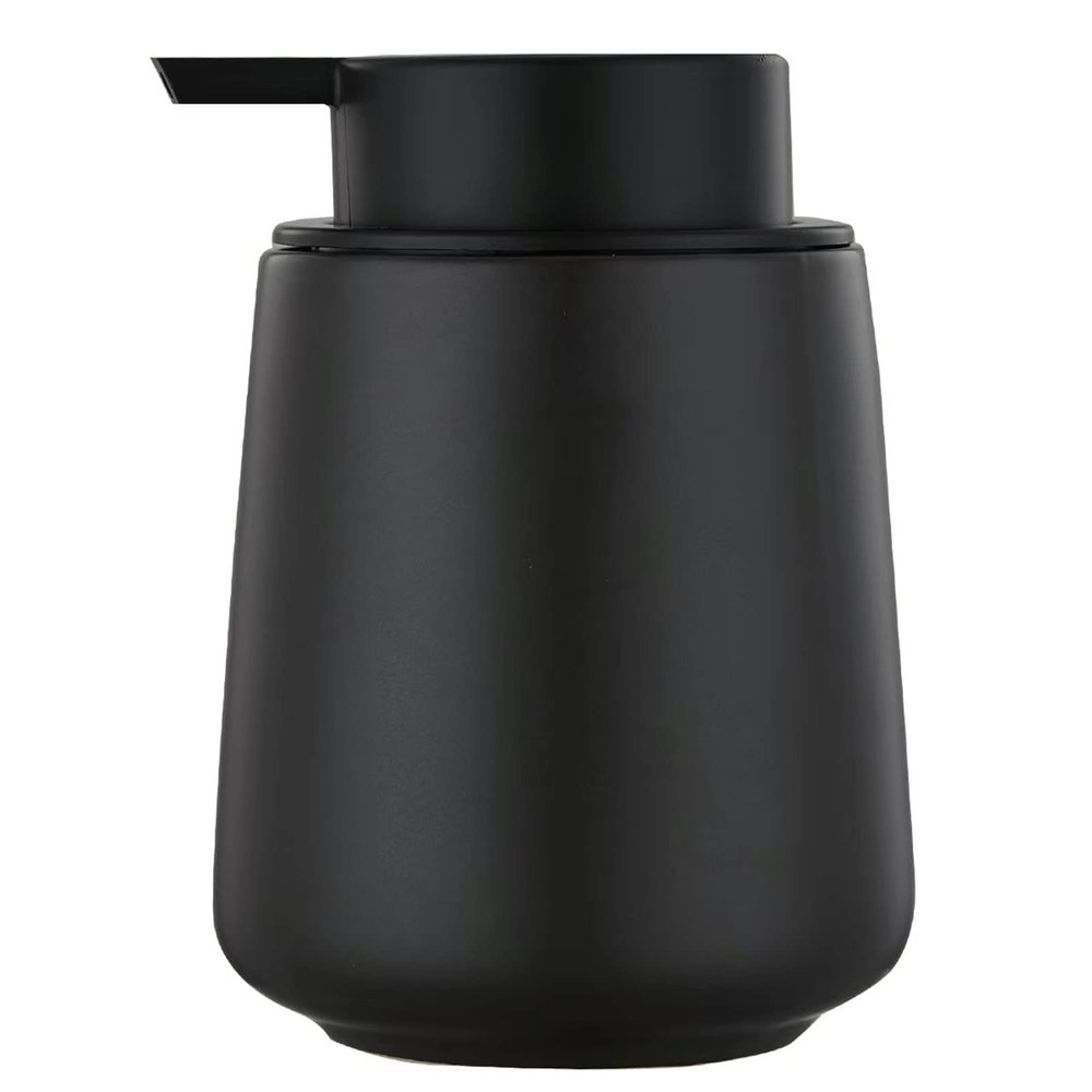 12Oz Black Soap Dispenser - Modern Ceramic Lotion Hand Soap Dispenser with Easy-to-Press Black Pump, Reusable and Refillable Liquid Dish Soap Dispensers for Bathroom & Kitchen