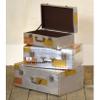 Nautical-Mart Dakota Trunk Set Aluminium Aviator Home Furniture (Set Of 3) view 1
