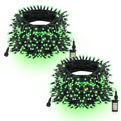 TW SHINE Green Christmas Lights, Total 400 LED 132FT Christmas Lights Plug in with 8 Modes, Waterproof Fairy St. Patrick's Day Light Outdoor, Indoor Christmas Decorations for Party Yard Decorations