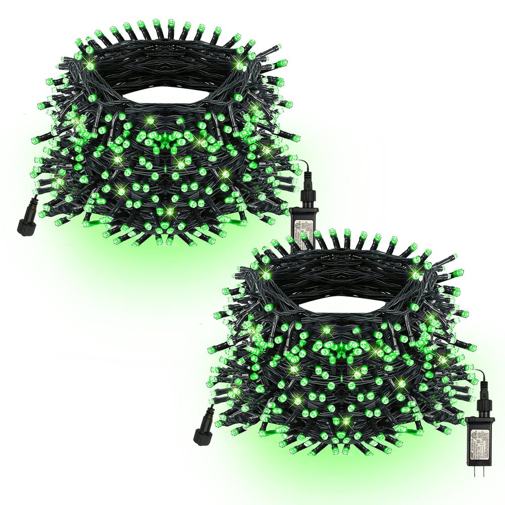 TW SHINE Green Christmas Lights, Total 400 LED 132FT Christmas Lights Plug in with 8 Modes, Waterproof Fairy St. Patrick's Day Light Outdoor, Indoor Christmas Decorations for Party Yard Decorations
