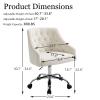 ANOUR Velvet Office Chairs,Modern Cute Home Office Desk Chairs with Wheels,Swivel Adjustable Task Armchairs,Vanity Chairs for Bedroom,Study Room,Office(White) view 2