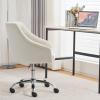 ANOUR Velvet Office Chairs,Modern Cute Home Office Desk Chairs with Wheels,Swivel Adjustable Task Armchairs,Vanity Chairs for Bedroom,Study Room,Office(White) view 3