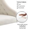 ANOUR Velvet Office Chairs,Modern Cute Home Office Desk Chairs with Wheels,Swivel Adjustable Task Armchairs,Vanity Chairs for Bedroom,Study Room,Office(White) view 4
