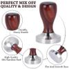58mm Espresso Tamper, Premium Coffee Tamper with Wooden Handle, Stainless Steel Flat Base Coffee Ground Press Hammer Barista Tool, Extract Richer Flavor view 2