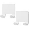 VANZAVANZU Razor Shaver Holder for Shower Wall Adhesive Hooks for Hanging, Bathroom Silicone Waterproof Shower Hooks Hair Brush Holder for Towel (2 Pack-White) view 1