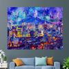 Abstract Seoul Canvas Print, Seoul Painting, Seoul Wall Art, South Korea Canvas Art view 1