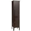 Tangkula Tall Bathroom Storage Cabinet, 5-Tier Wooden Freestanding Tower Cabinet, Narrow Storage Floor Cabinet w/2 Doors & Shelves for Bathroom Living Room Kitchen (Brown) view 1