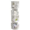 Bookcases 2/3/4/5 Tier Rotating White Bookshelf 360 Degrees, Wood Freestanding Display Stackable Bookcase for The Living Room, Study and Office (Color : White, Size : 40 * 130cm) view 1
