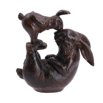 AB Tools Rabbit Balancing Baby Bunny Resin Figurine Statue House Decor Ornament Home