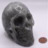 3.8" 590g Labradorite Hand Carved Human Skull Figurine Polished Natural Sparkling Feldspar Gemstone Crystal Mineral Decorative Specimen - Madagascar view 2