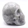 3.8" 590g Labradorite Hand Carved Human Skull Figurine Polished Natural Sparkling Feldspar Gemstone Crystal Mineral Decorative Specimen - Madagascar view 3