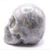 3.8" 590g Labradorite Hand Carved Human Skull Figurine Polished Natural Sparkling Feldspar Gemstone Crystal Mineral Decorative Specimen - Madagascar view 4