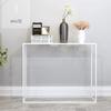 HAIZHEN Side End Table Side Table,Console Entryway Hallway Table, Behind Coach Sofa Slim Entry Table, Industrial Vintage Look, Black Metal Frame 80CM/100CM for Living Room Bedroom view 2