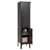 LOKO Tall Bathroom Floor Cabinet, Multifunctional Storage Cabinet with Doors, Narrow Slim Linen Tower for Bathroom, Living Room or Kitchen, 14.5 x 14.5 x 63 inches (Espresso) view 1