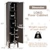 LOKO Tall Bathroom Floor Cabinet, Multifunctional Storage Cabinet with Doors, Narrow Slim Linen Tower for Bathroom, Living Room or Kitchen, 14.5 x 14.5 x 63 inches (Espresso) view 2