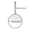 Large Round Mirror, Black Frame Makeup Shaving Hanging Mirrors Wall Mounted Circle Mirror for Living Room Bathroom EntrywayCustomizable Metal Boom Hanging Mirror (Size : Diameter-70CM/27.6INCH) view 2