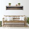 DQ DQ Home Dcor Wood Floating Wall Shelves Set of 2, Wall Shelves Organizer for Bedrooms, Hallways, Stairways, Entryways, Kitchens, and Bathrooms (Distressed Gray) view 3
