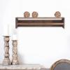 DQ DQ Home Dcor Wood Floating Wall Shelves Set of 2, Wall Shelves Organizer for Bedrooms, Hallways, Stairways, Entryways, Kitchens, and Bathrooms (Dark Stain) view 1