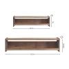 DQ DQ Home Dcor Wood Floating Wall Shelves Set of 2, Wall Shelves Organizer for Bedrooms, Hallways, Stairways, Entryways, Kitchens, and Bathrooms (Dark Stain) view 2