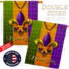 Ornament Collection Mardi Gras Beeds House Flag 2 pcs Pack Springtime Carnival Festival Masquerade Celebration Season Holiday French Decoration Banner Small Garden Yard Gift Double-Sided, Made in USA view 3