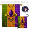 Ornament Collection Mardi Gras Beeds House Flag 2 pcs Pack Springtime Carnival Festival Masquerade Celebration Season Holiday French Decoration Banner Small Garden Yard Gift Double-Sided, Made in USA view 4