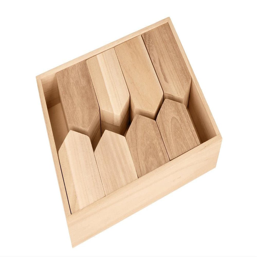 Artemio 8 Wooden Houses + Tray 24 x 18 x 5.5 cm