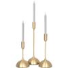 Set of 3 Gold Contemporary Candle Holders 16" view 1