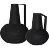 Set of 2 Matte Black Architectural Angle Vases 10" view 1