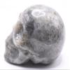 3.6" 510g Sparkling Labradorite Skull Polished Natural Sparkling Hand Carved Feldspar Gemstone Crystal Mineral Decorative Specimen Figurine - Madagascar view 4