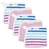 HonestBaby Organic Cotton Triple-Layer Woven Wash Cloths Multipack, Rainbow Stripe, One Size view 1