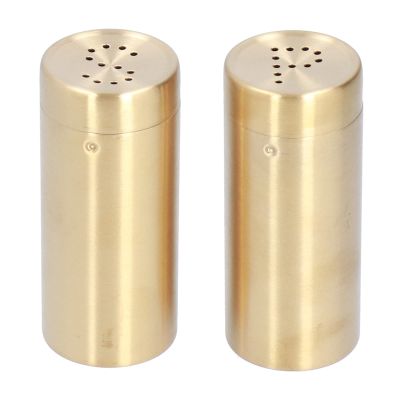 Alvinlite Stainless Steel Dredge, Spice Jar Salt and Pepper Shaker for Kitchen Condiments (Gold)