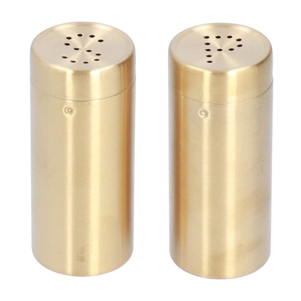 Alvinlite Stainless Steel Dredge, Spice Jar Salt and Pepper Shaker for Kitchen Condiments (Gold)