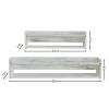 DQ DQ HOME DECOR Wood Floating Wall Shelves Set of 2, Wall Shelves Organizer for Bedrooms, Hallways, Stairways, Entryways, Kitchens, and Bathrooms (Distressed White) view 2
