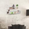 DQ DQ HOME DECOR Wood Floating Wall Shelves Set of 2, Wall Shelves Organizer for Bedrooms, Hallways, Stairways, Entryways, Kitchens, and Bathrooms (Distressed White) view 4