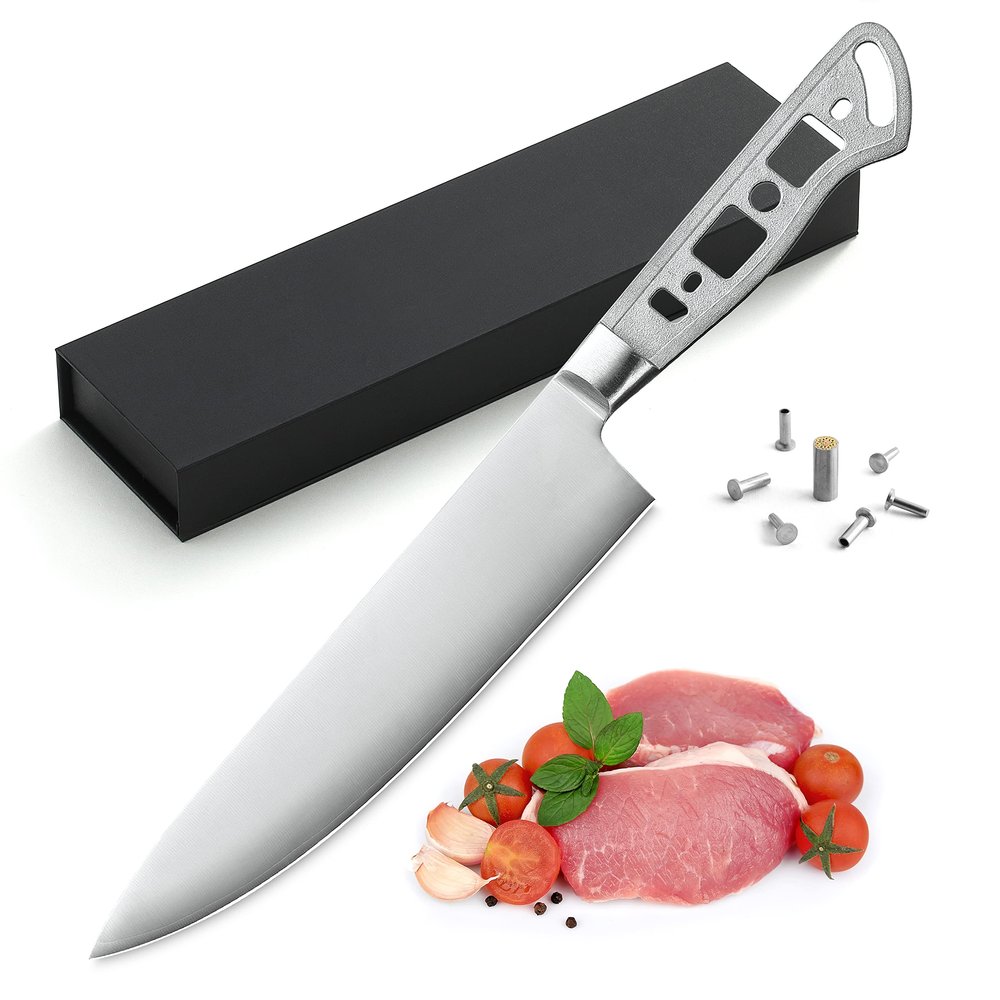 KATSURA Woodworking Project Kit  Chef Knife Blank  8 Inch  Japanese Premium AUS 10, 3-Layer Forged Steel  Perfect for Woodworkers, Crafters  Classic Style Handle  NO LOGO
