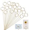 KIMOBER 30PCS Metal Floral Place Card Holder,13.4 Inch Golden Round Flower Picks Photo Memo Clips Gift Card Holder for Flower Arrangements,Wedding and Birthday Party view 1
