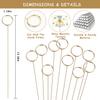KIMOBER 30PCS Metal Floral Place Card Holder,13.4 Inch Golden Round Flower Picks Photo Memo Clips Gift Card Holder for Flower Arrangements,Wedding and Birthday Party view 2